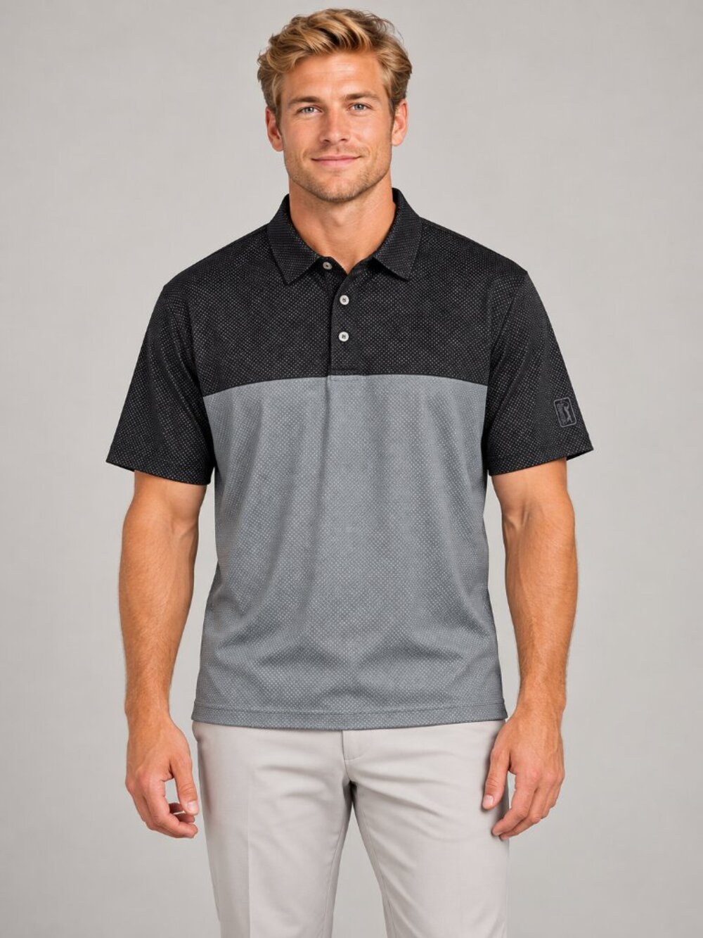 2/$30 PGA TOUR Pro Series Men's Gray & Black XXL Polo Like New